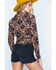 Image #3 - Ryan Michael Women's Aspen Southwestern Silk Print Long Sleeve Pearl Snap Western Shirt , Grey, hi-res