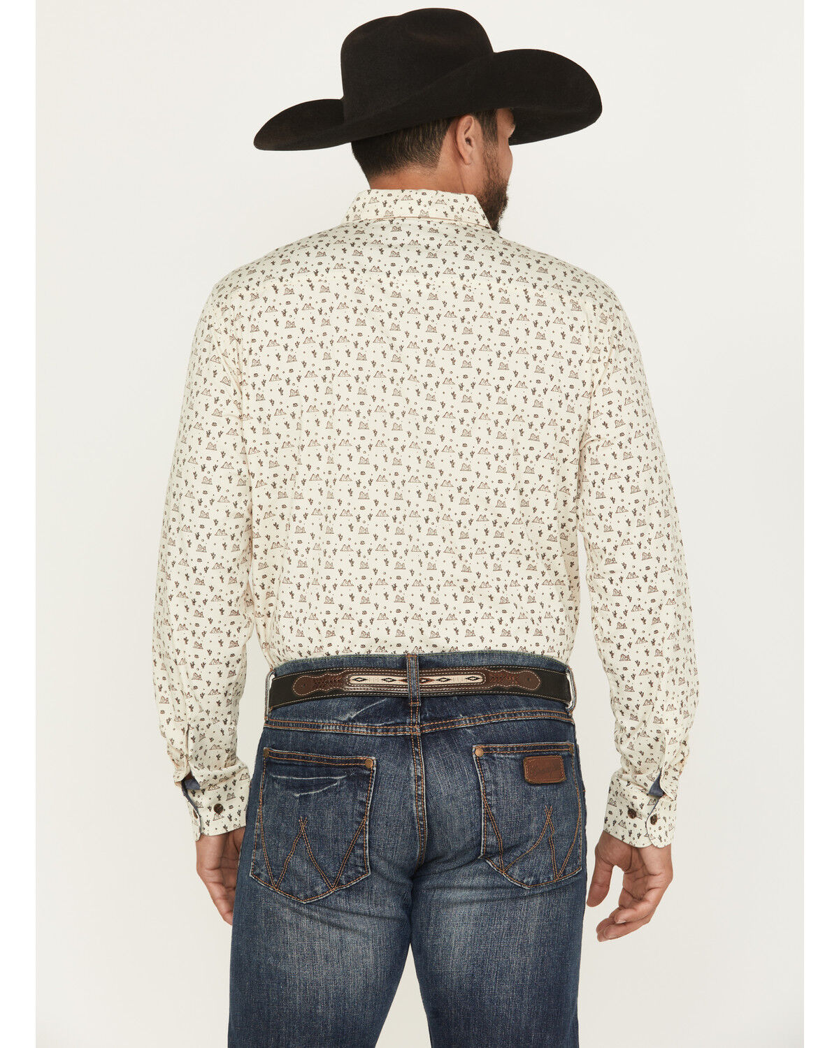 Image #4 - Ariat Men's Milton Printed Long Sleeve Button-Down Western Shirt, Off White, hi-res