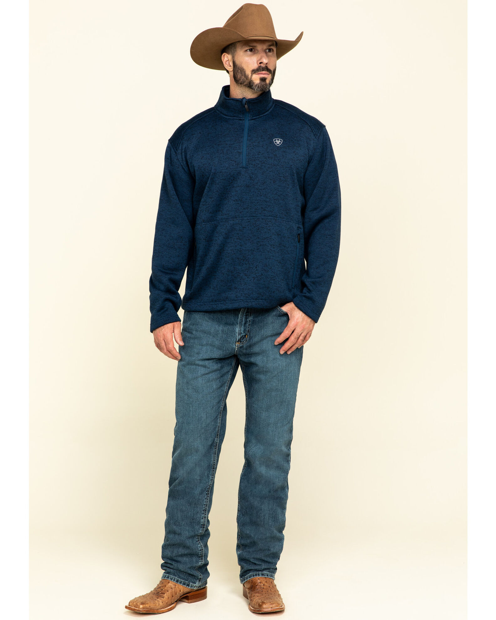 Image #6 - Ariat Men's Indigo Caldwell 1/4 Zip Pullover, Indigo, hi-res