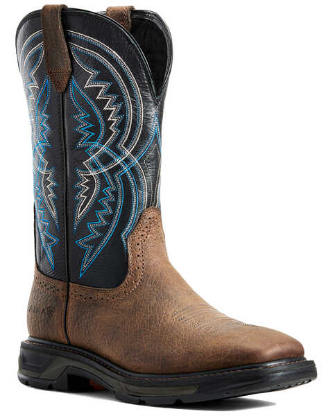 Image #1 - Ariat Men's Coil WorkHog® Western Work Boots - Soft Toe, Brown, hi-res