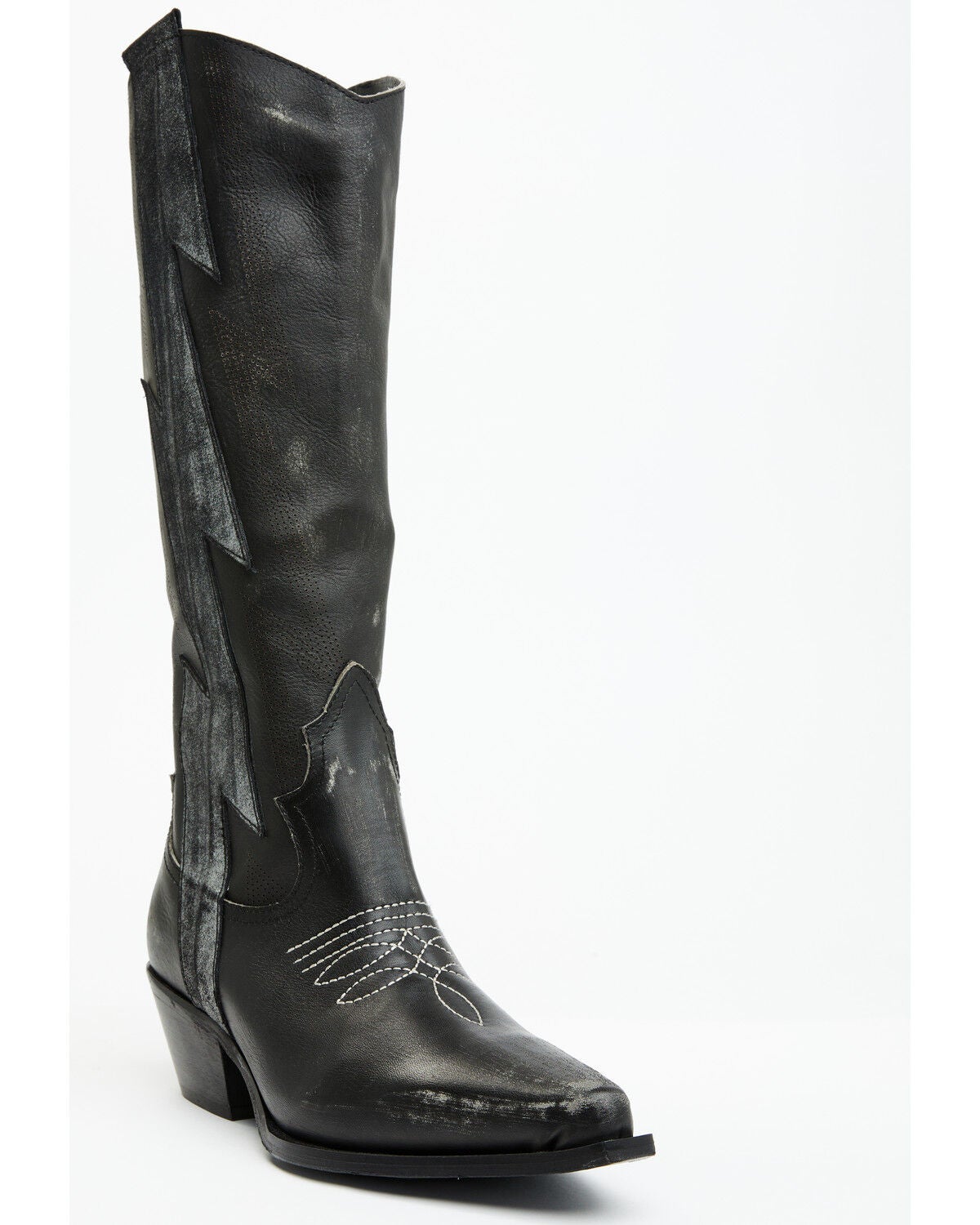 Italian Cowboy Women's Bolt Overlay Tall Western Boots - Snip Toe, Dark Grey, hi-res