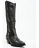 Image #1 - Italian Cowboy Women's Bolt Overlay Tall Western Boots - Snip Toe, Dark Grey, hi-res