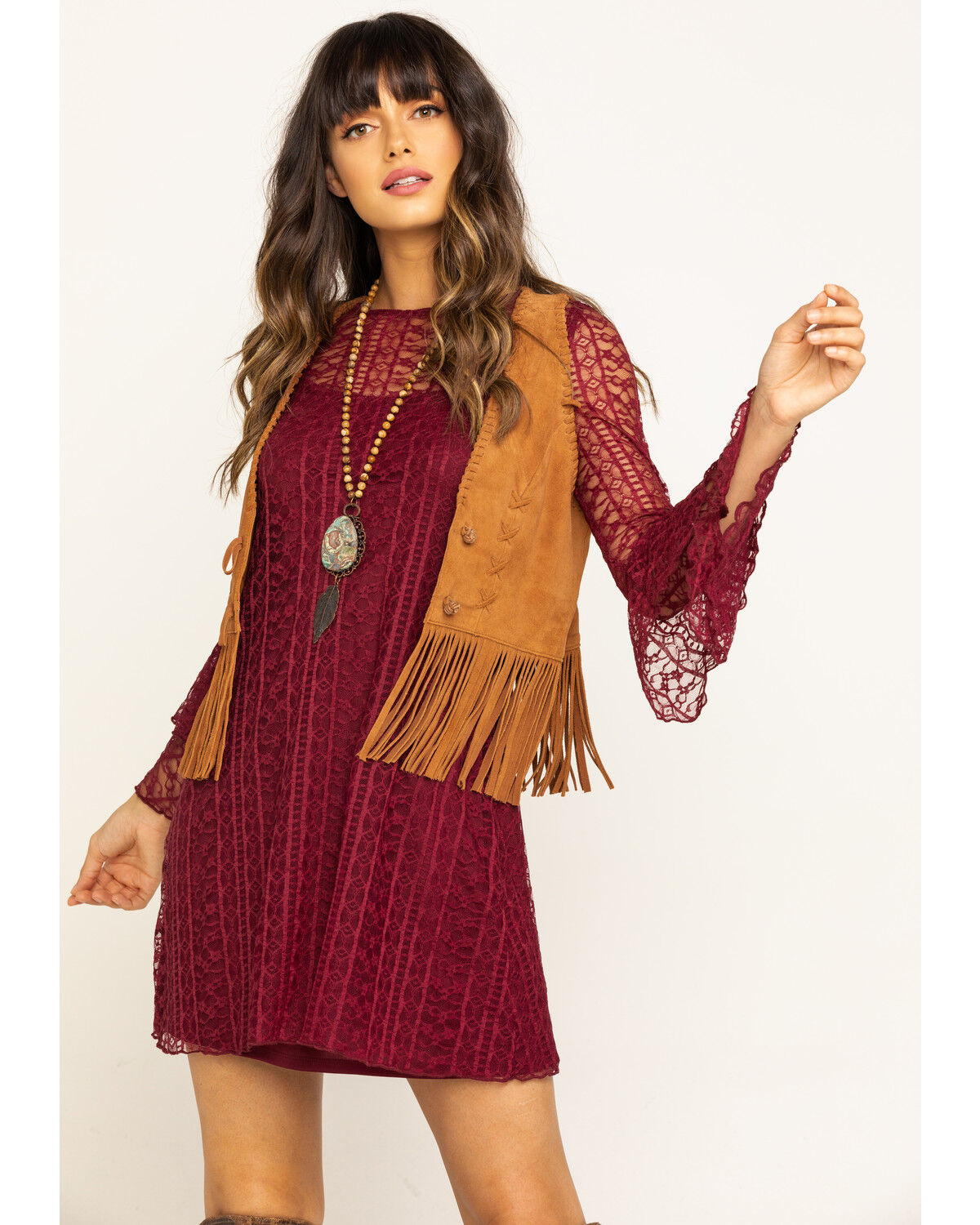 burgundy country dress