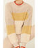 Very J Women's Yellow Striped Mock Neck Sweater , Yellow, hi-res