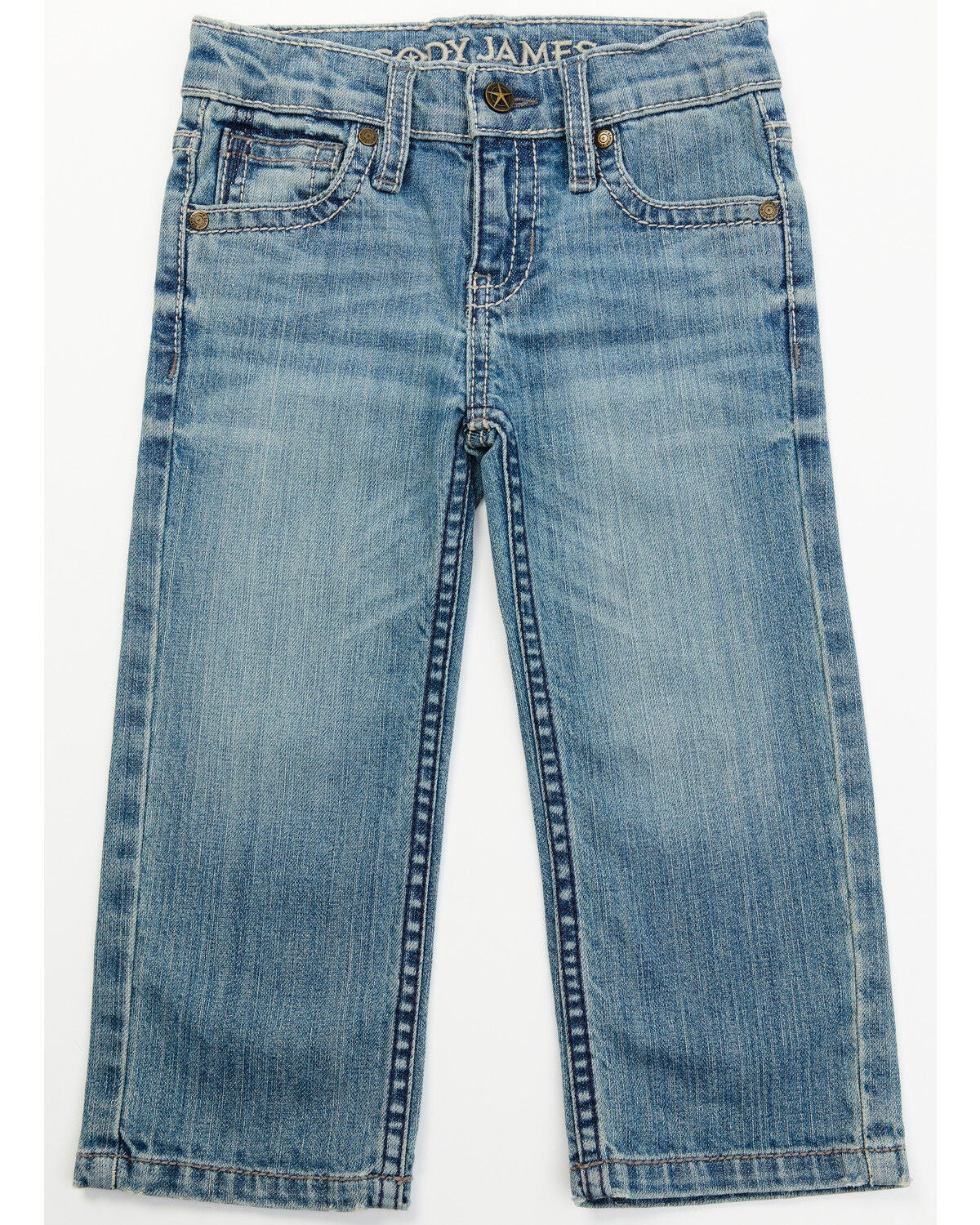 Cody James Boys' Hamshackle Wash Relaxed Bootcut Stretch Denim Jeans, Light Wash, hi-res