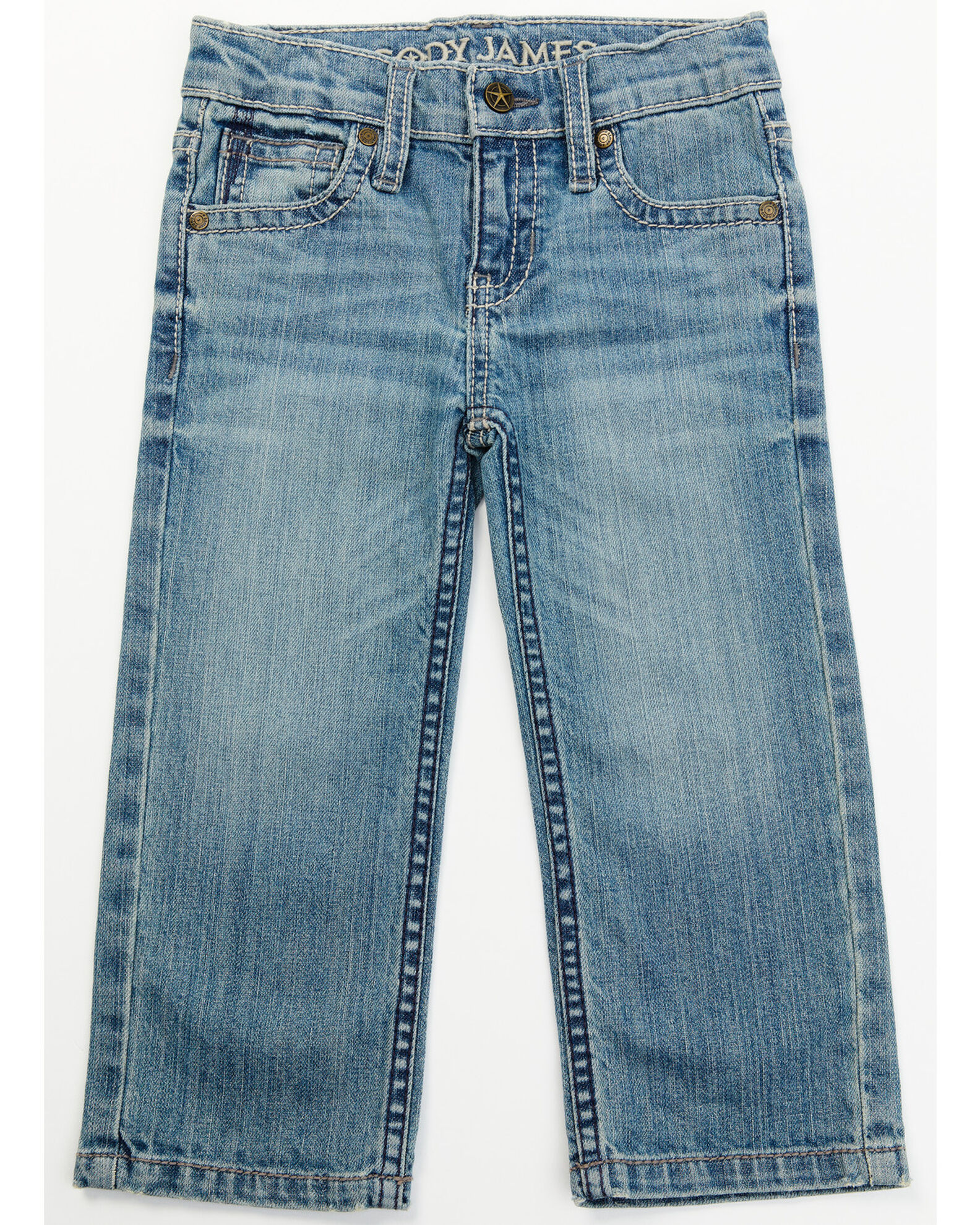 Image #1 - Cody James Boys' Hamshackle Wash Relaxed Bootcut Stretch Denim Jeans, Light Wash, hi-res