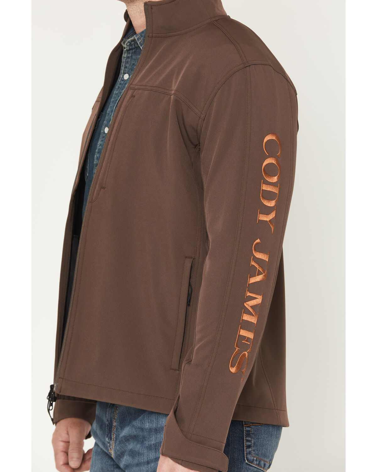 Image #3 - Cody James Men's Logo Softshell Jacket, Dark Brown, hi-res