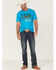 Image #2 - Cinch Men's Large Retro Logo Graphic T-Shirt, Blue, hi-res