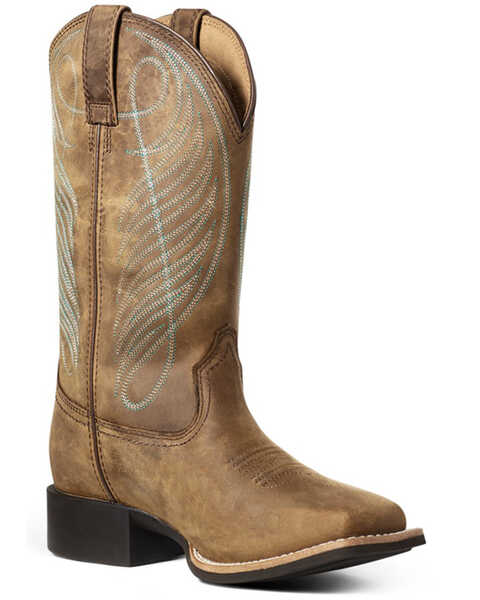 Ariat Women's Round-Up Western Boots - Square Toe, Brown, hi-res