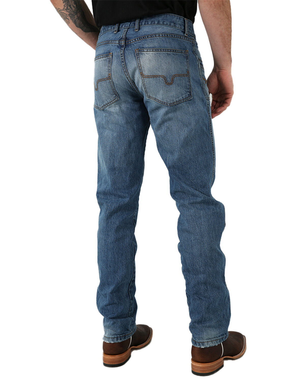 Image #2 - Kimes Ranch Men's Light Wash Barney Mid Rise Slim Bootcut Rigid Denim Jeans, Light Wash, hi-res