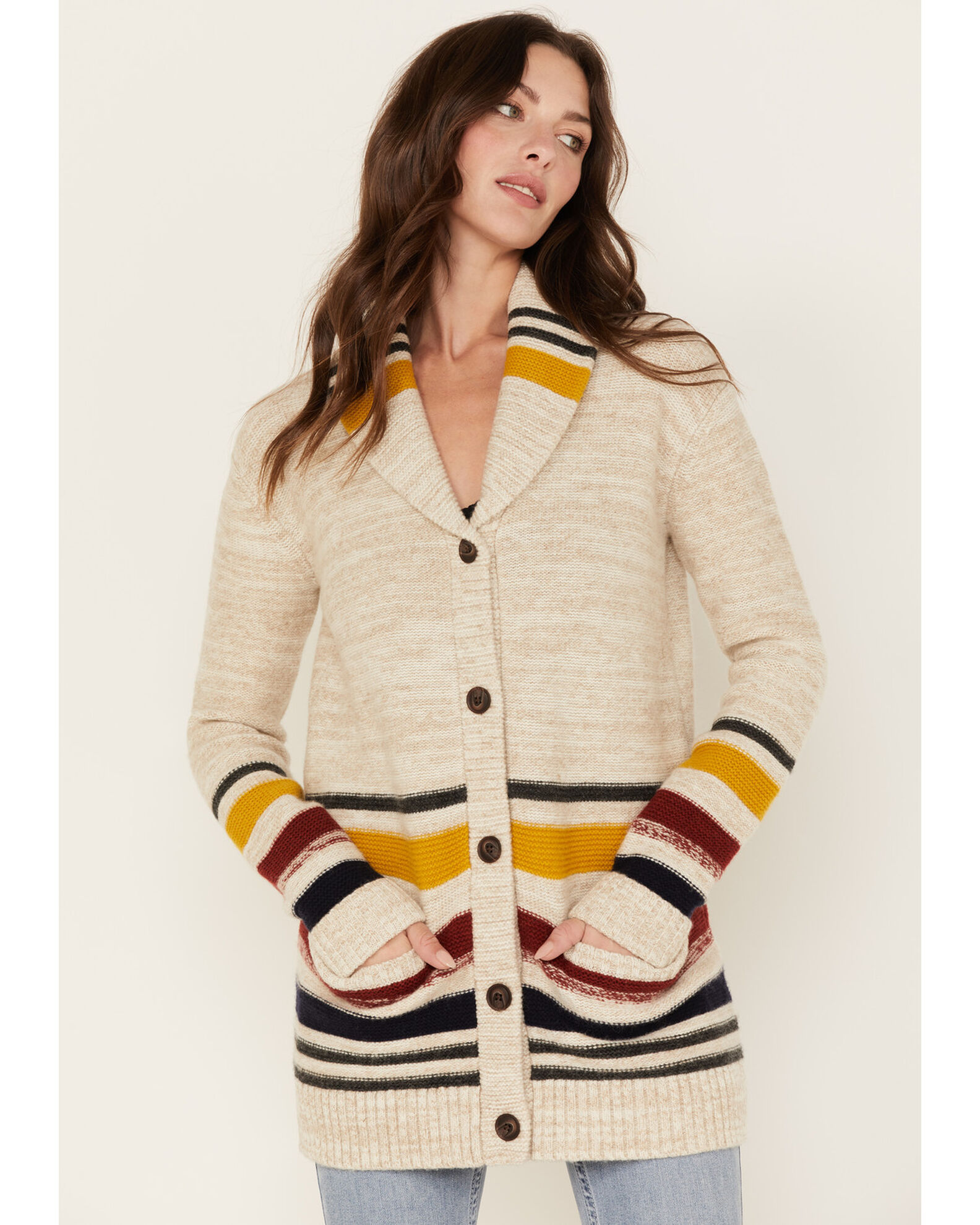 Pendleton Women s Striped Knit Cardigan Sweater