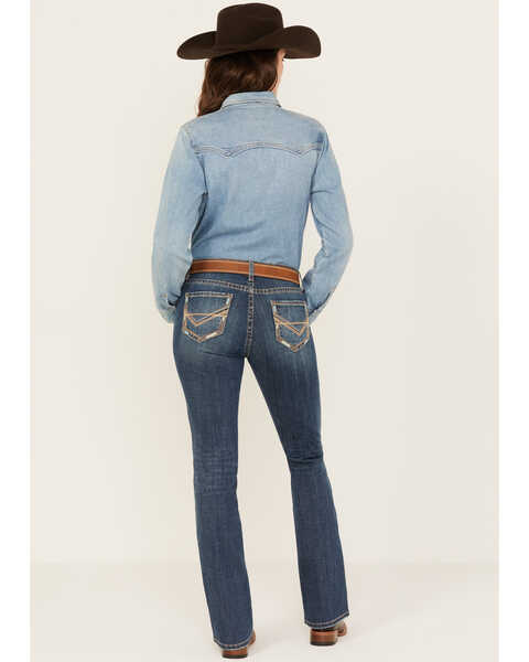 Panhandle Women's Medium Wash Mid Rise Stretch Riding Bootcut Jeans, Medium Wash, hi-res