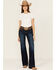 Image #3 - Ariat Women's Lizzie Dark Wash Mid Rise Trouser Stretch Denim Jeans, Dark Wash, hi-res