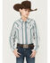 Image #1 - Cody James Boys' Dobby Stripe Long Sleeve Western Shirt, Cream, hi-res