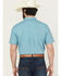 Image #4 - RANK 45® Men's Wild West Geo Print Short Sleeve Button-Down Stretch Western Shirt, Teal, hi-res