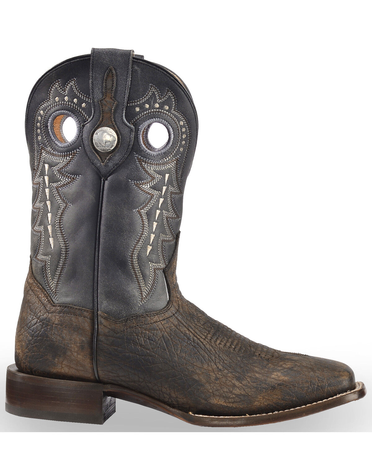 Black distressed cowboy boots