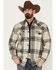 Image #1 - Cody James Men's Tavern Large Plaid Bonded Long Sleeve Button Down Flannel Jacket, Cream, hi-res