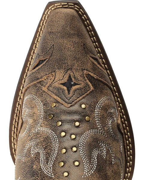 Image #6 - Laredo Women's Lucretia Studded Snake Inlay Western Boots - Snip Toe, Brown, hi-res