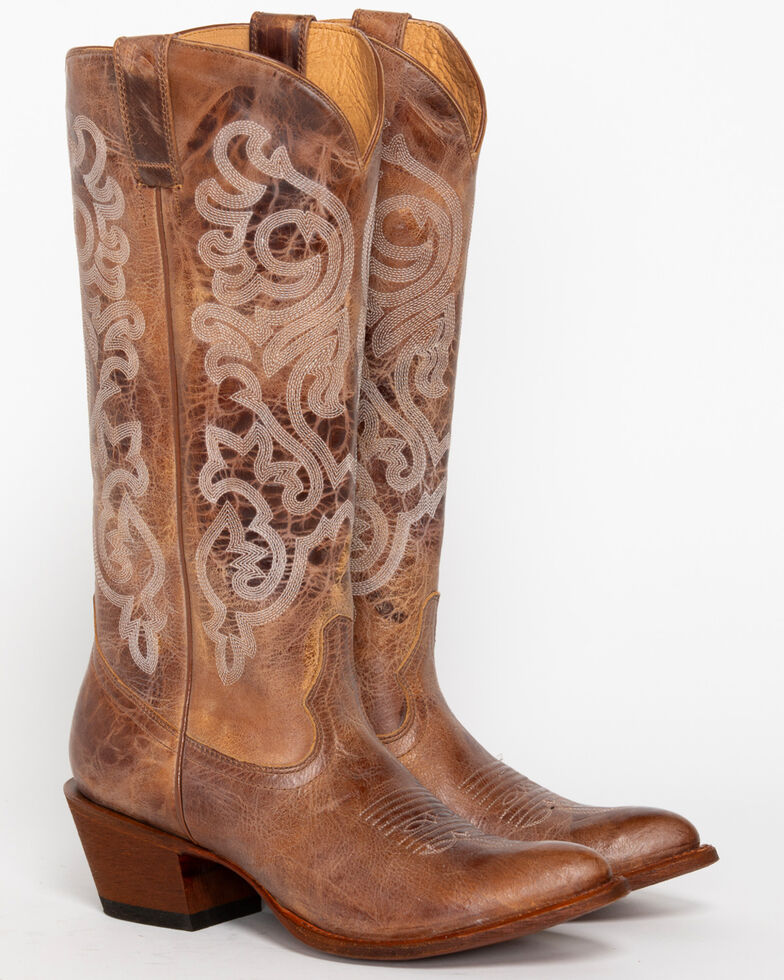 Shyanne Women's Tall Western Boots - Pointed Toe, Taupe, hi-res