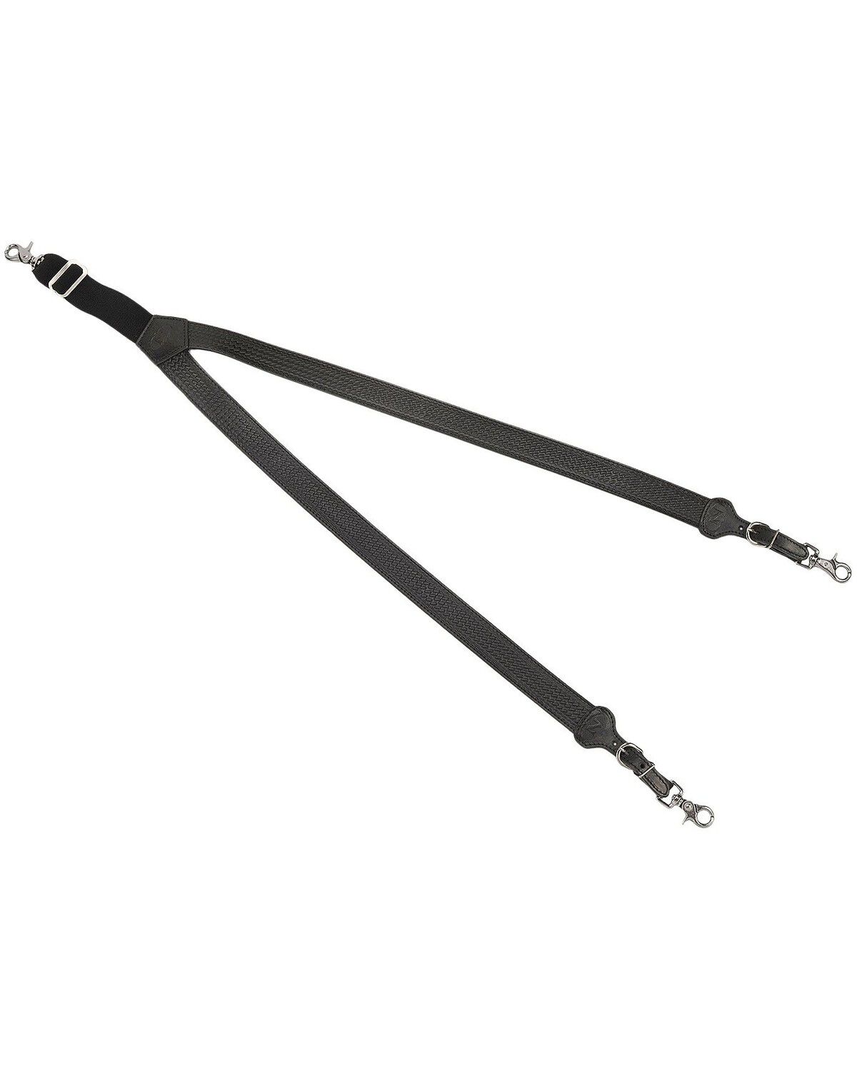 Nocona Black Leather Suspenders, Black, hi-res