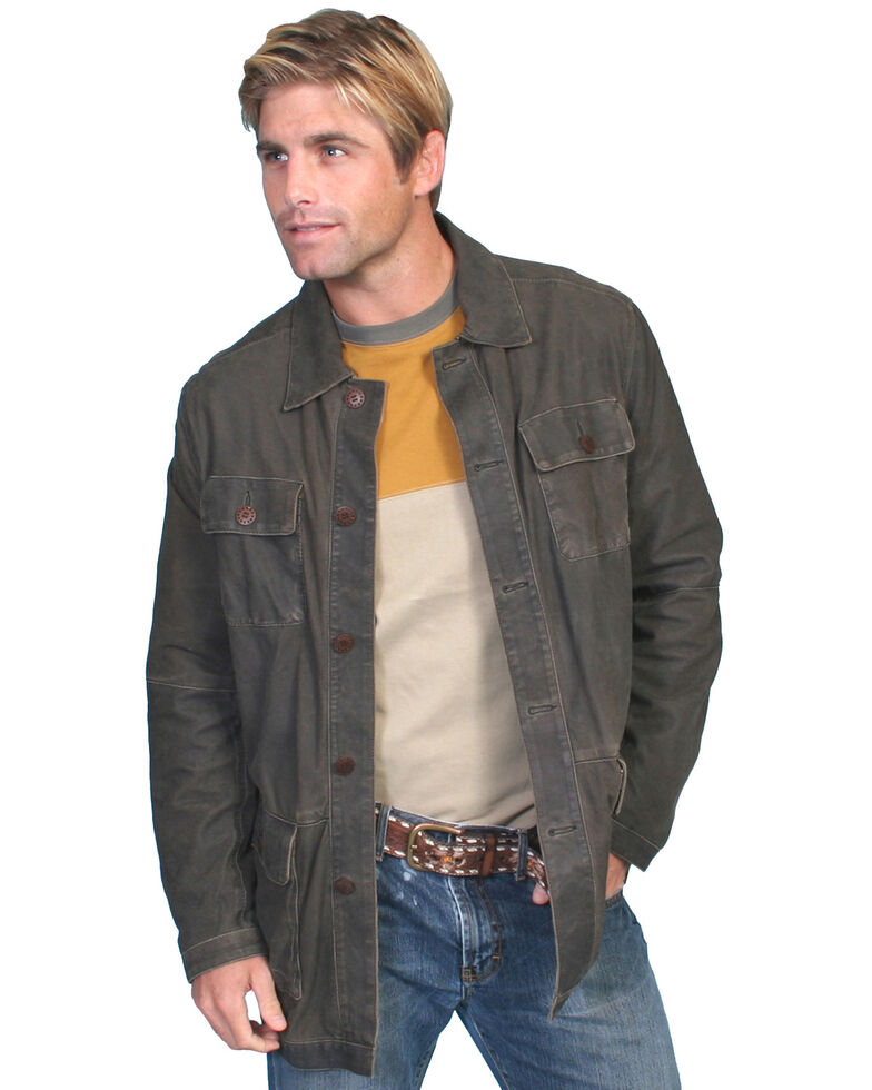 Scully Contemporary Men's Two-Tone Grey Leather Jacket , Grey, hi-res