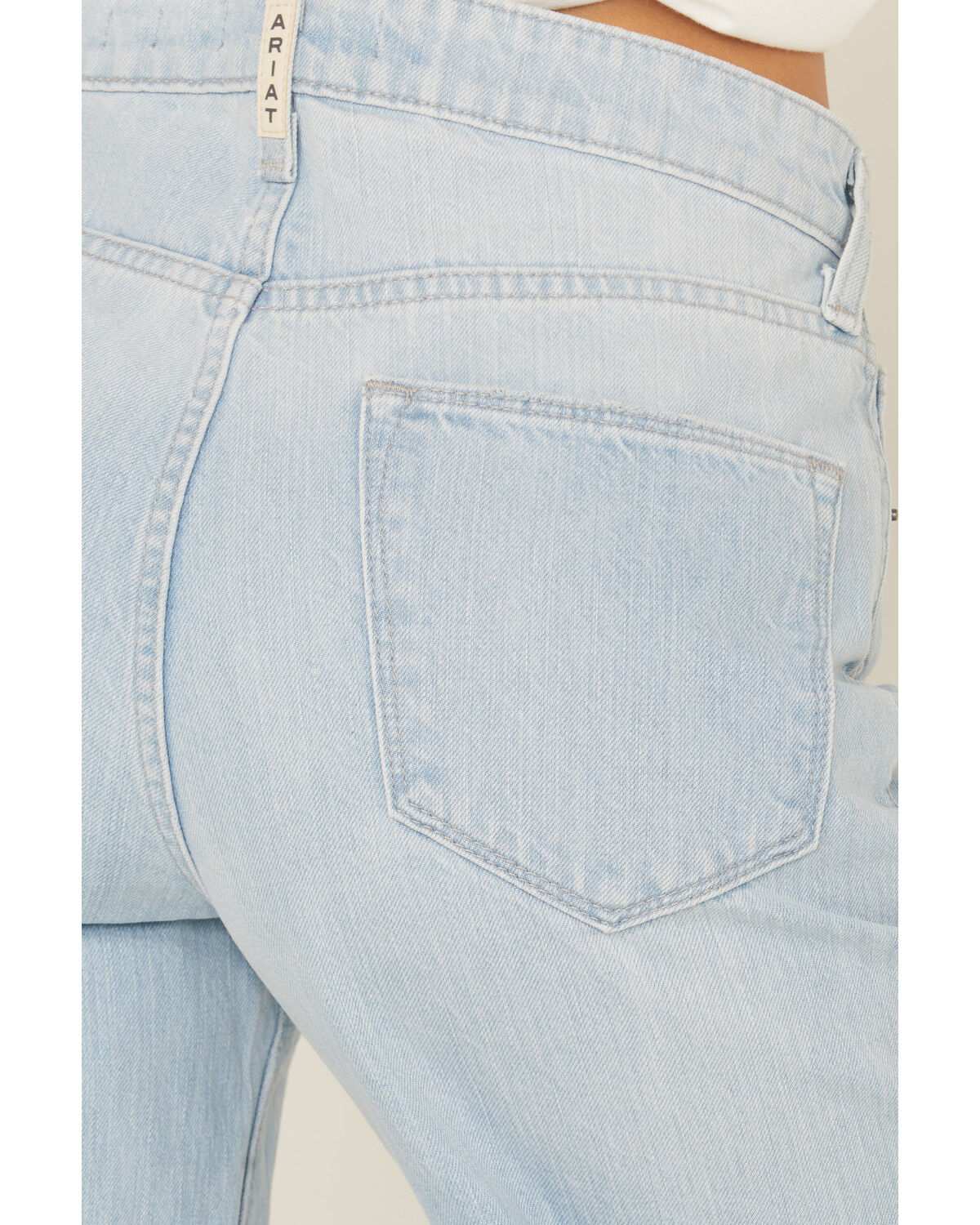 Image #4 - Ariat Women's Tomboy Light Wash Ultra High Rise Straight Denim Jeans, Light Wash, hi-res
