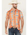 Image #1 - Rock & Roll Denim Men's Boot Barn Exclusive Southwestern Striped Short Sleeve Button-Down Polo, Orange, hi-res
