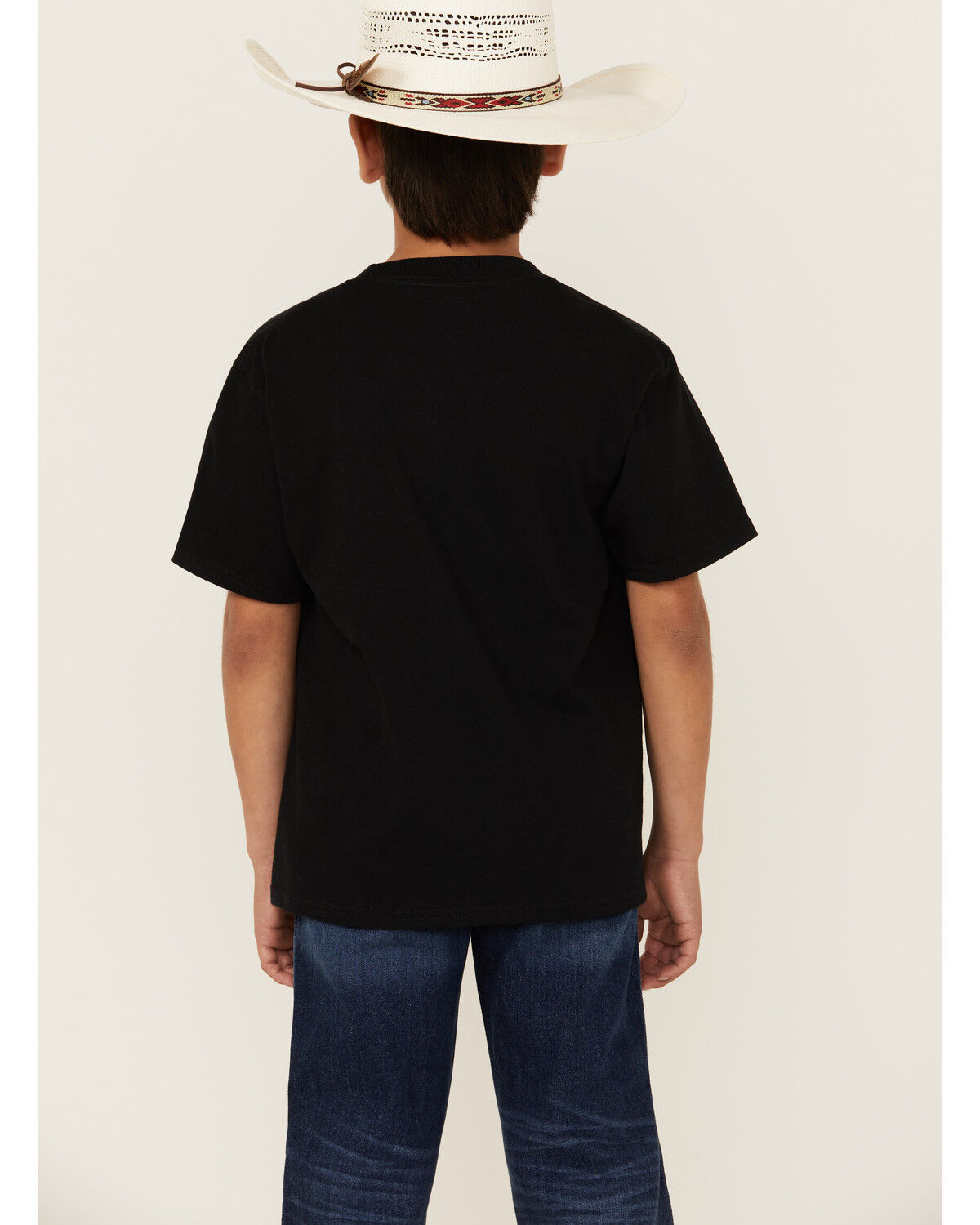 Image #4 - Cowboy Hardware Boys' Flag Steerhead Short Sleeve Graphic T-Shirt, Black, hi-res