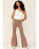 Image #1 - Wishlist Women's High Rise Stretch Flare Jeans, Brown, hi-res