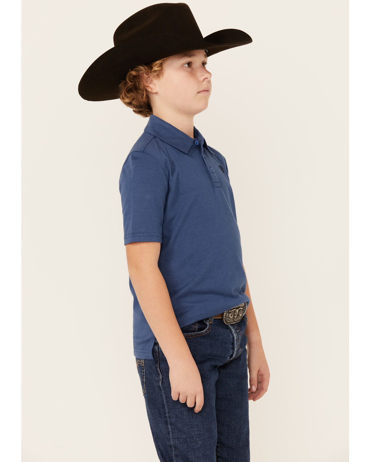 Image #2 - Rock & Roll Denim Boys' Short Sleeve Polo Shirt, Blue, hi-res