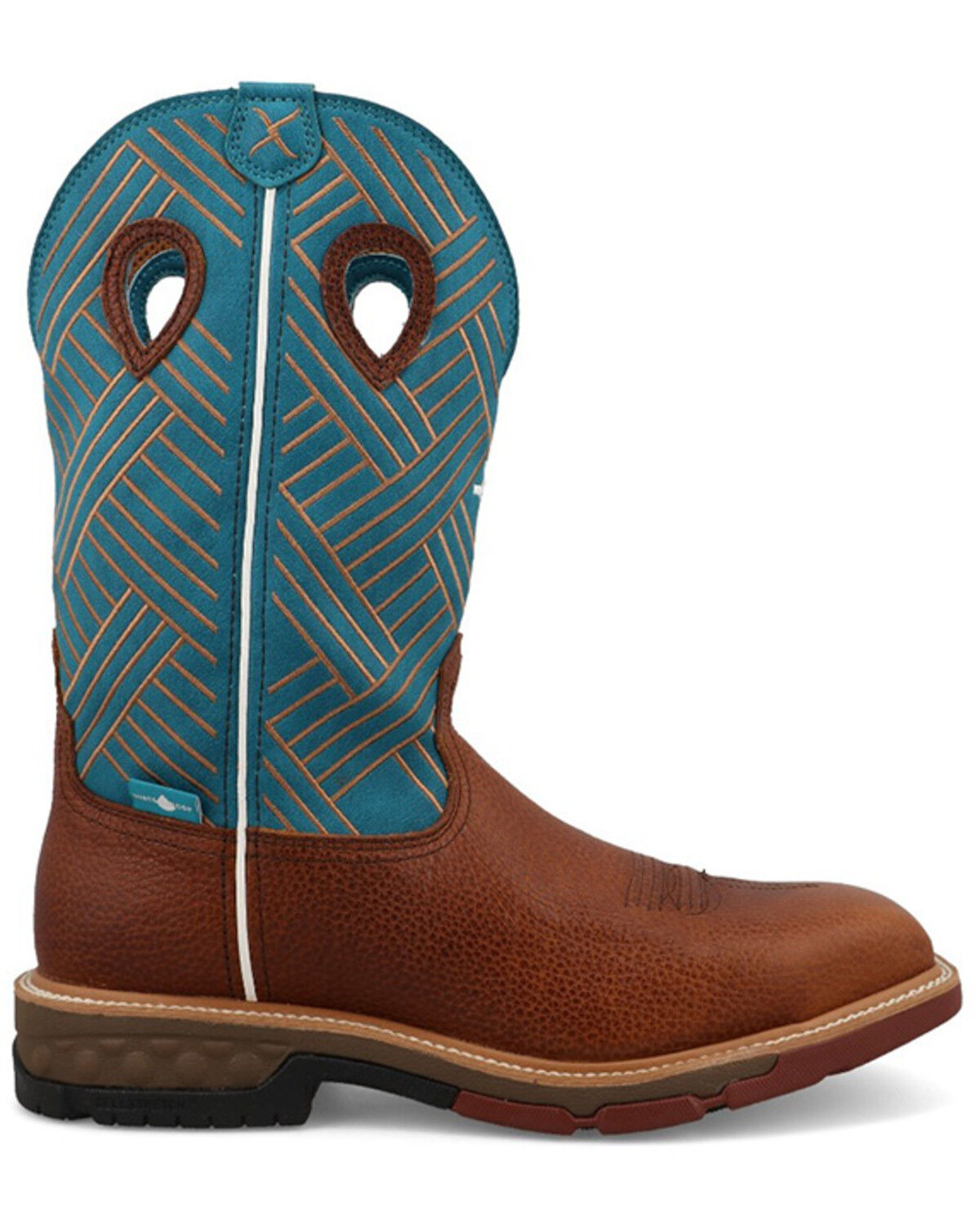 Image #2 - Twisted X Men's Pull-On Work Boots - Alloy Toe, Turquoise, hi-res
