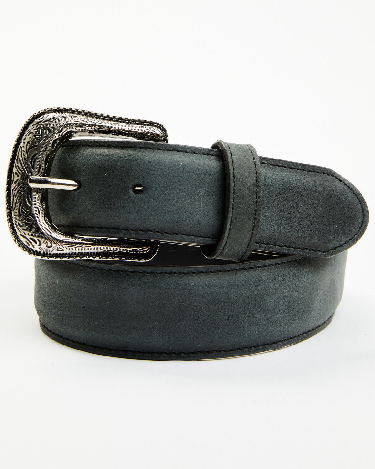 Cody James Men's Crazy Horse 2.0 Burnished Basic Leather Belt, Black, hi-res