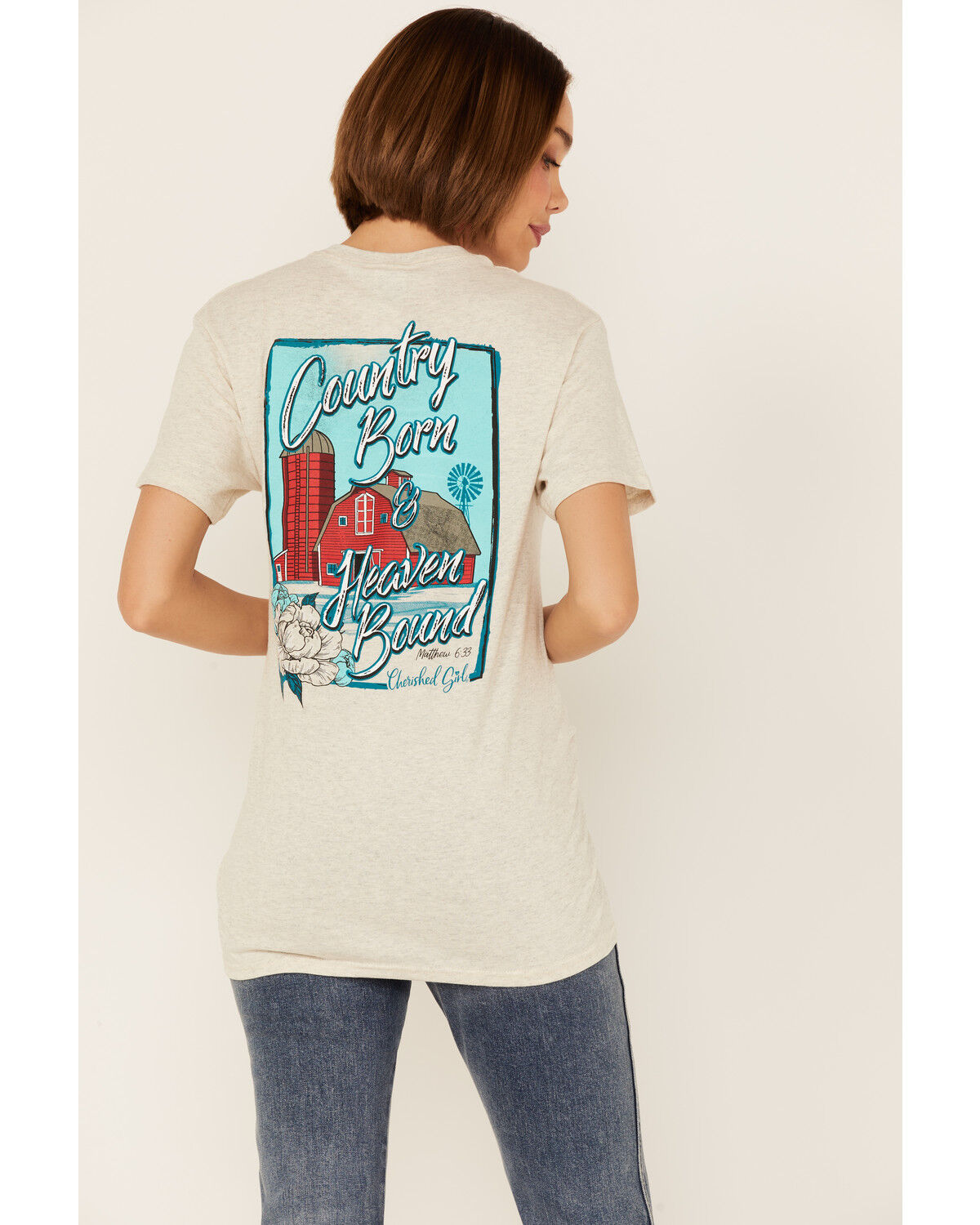Image #3 - Cherished Girl Women's Country Born & Heaven Bound Graphic Short Sleeve Tee, , hi-res