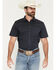 Image #1 - Cody James Men's Barrel Rider Geo Print Short Sleeve Button-Down Stretch Western Shirt, Navy, hi-res