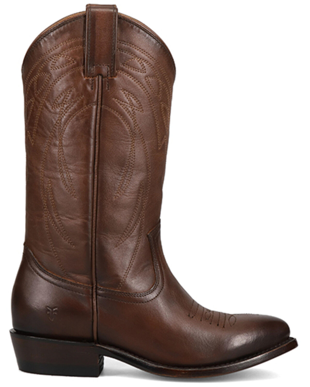 Image #2 - Frye Women's Billy Pull-On Deco Stitch Western Boots - Round Toe, Brown, hi-res