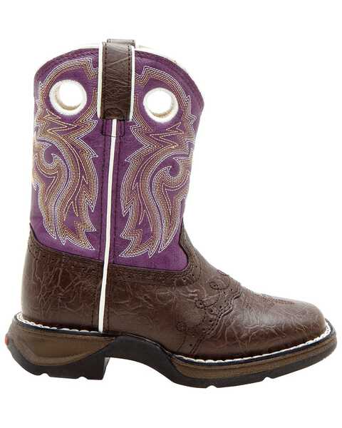 Image #2 - Durango Little Girls' Western Boots - Square Toe, Dark Brown, hi-res
