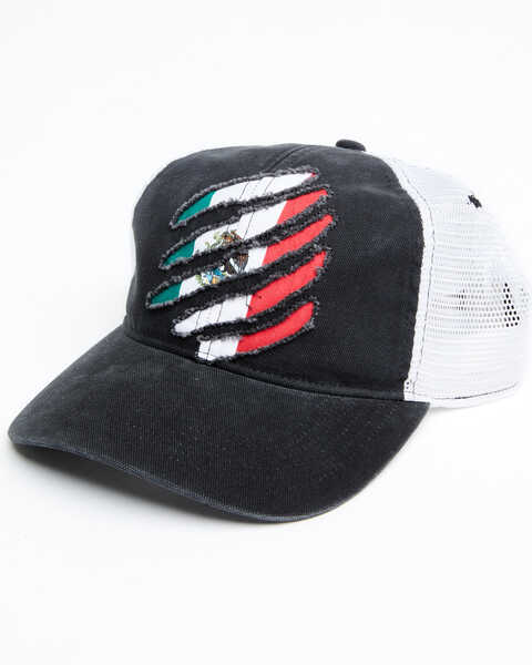 Cody James Men's Scratched Mexico Flag Graphic Mesh-Back Ball Cap - Black, Black, hi-res