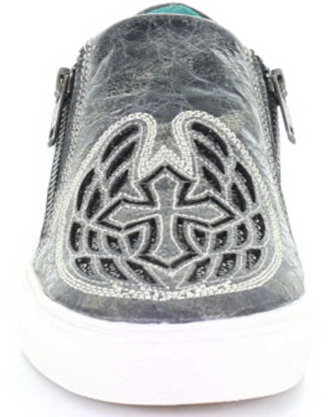 Image #5 - Corral Women's Black Cross & Wings Glitter Inlay Shoes, Black, hi-res