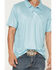 Image #3 - Panhandle Slim Men's Southwestern Striped Short Sleeve Button-Down Polo Shirt, Aqua, hi-res