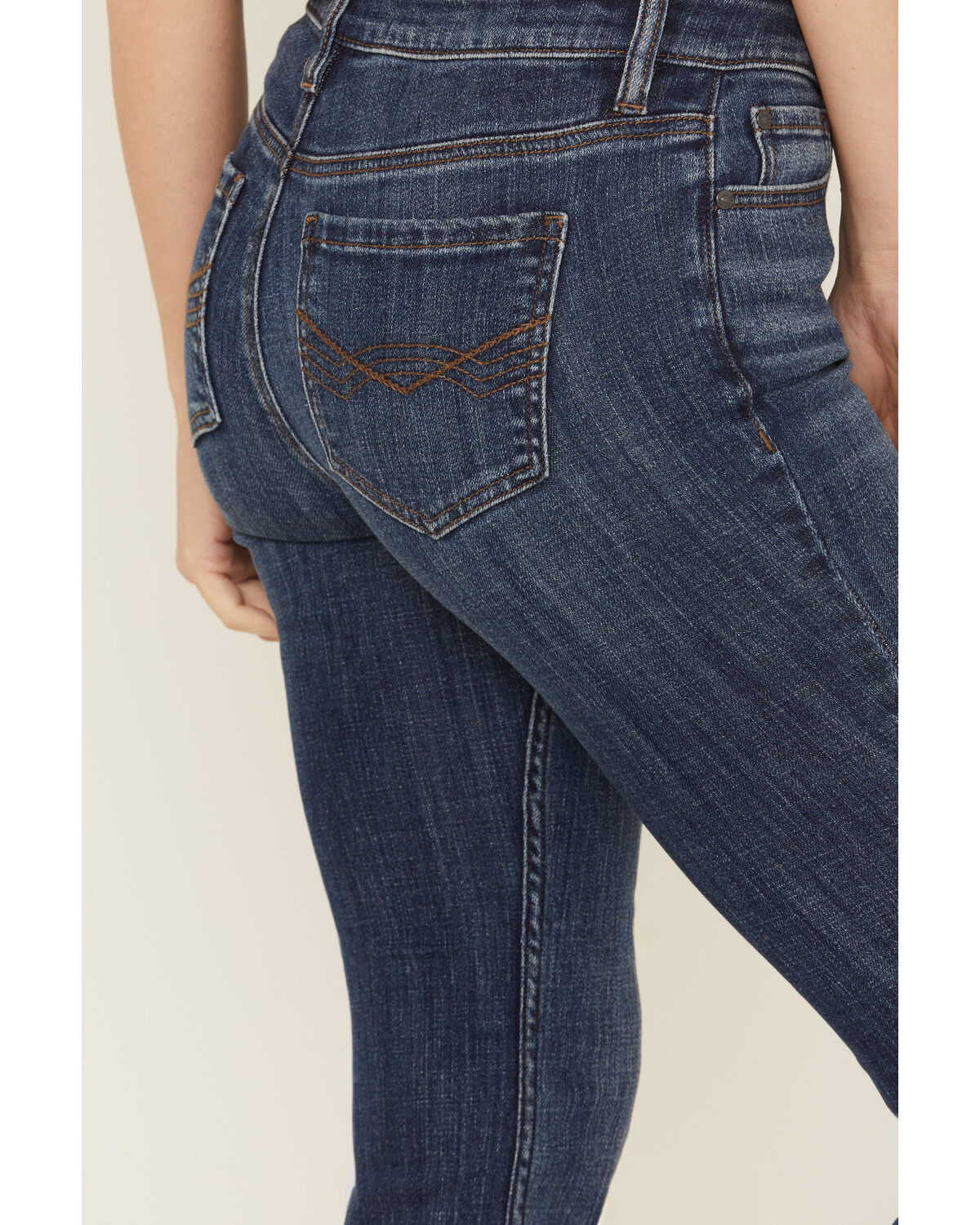 Image #5 - Idyllwind Women's Hawkins Dark Wash Rebel Mid Rise Boot Stitch Super Stretch Denim Jeans, Dark Wash, hi-res