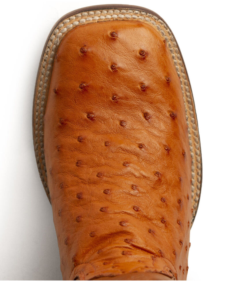 Ferrini Full Quill Ostrich Cognac Cowgirl Boots - Square Toe - Country
