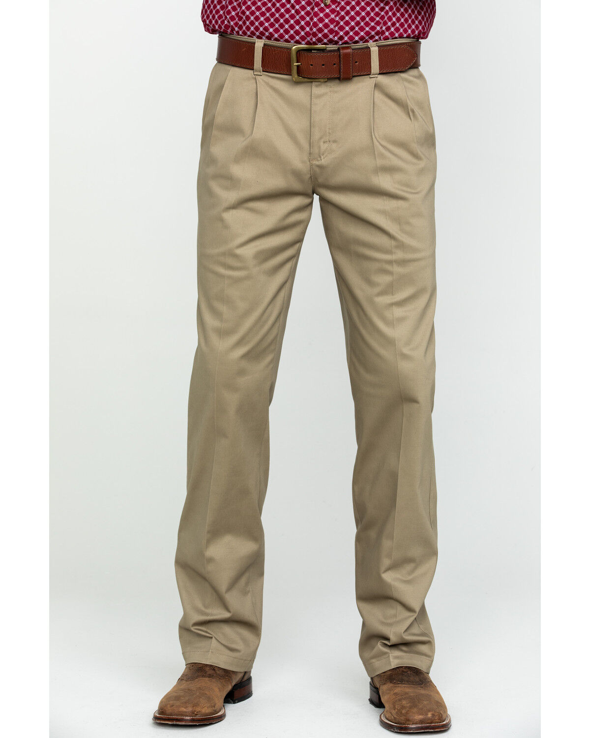Image #2 - Wrangler Men's Khaki Casual Pleated Front Western Pants, Beige/khaki, hi-res