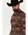 Image #2 - Rock & Roll Denim Men's Southwestern Print Long Sleeve Pearl Snap Stretch Western Shirt, Dark Grey, hi-res