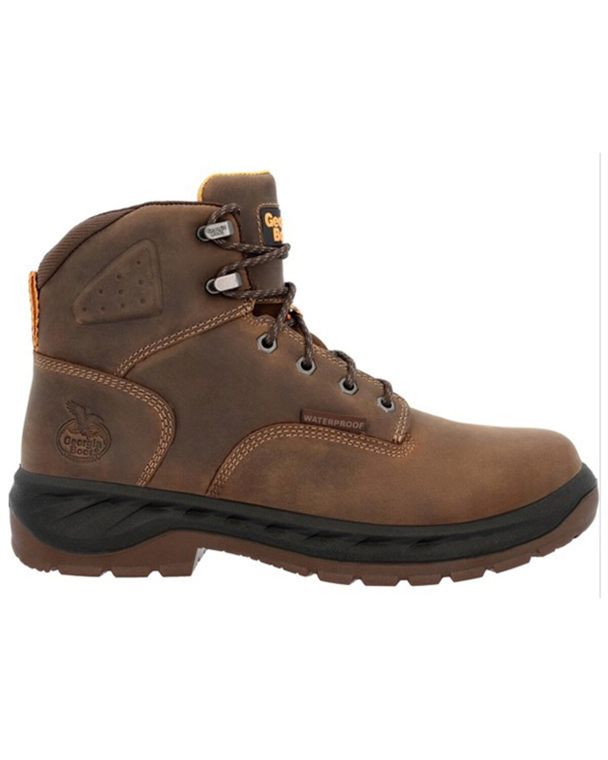Image #2 - Georgia Boot Men's Lace-Up 6" Waterproof Work Boot - Alloy Toe, Brown, hi-res