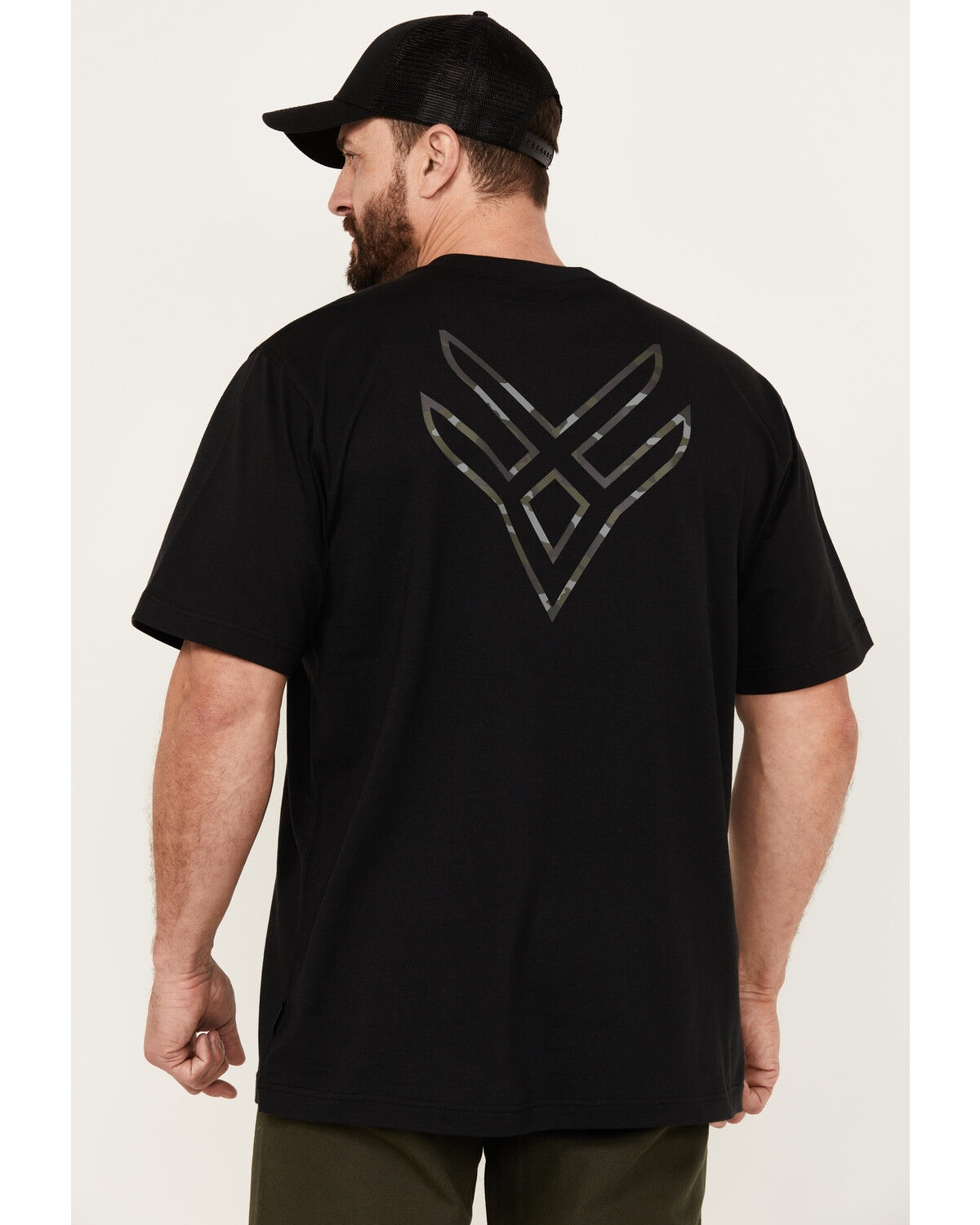 Image #4 - Hawx Men's Camo Logo Short Sleeve Graphic Work T-Shirt, Black, hi-res