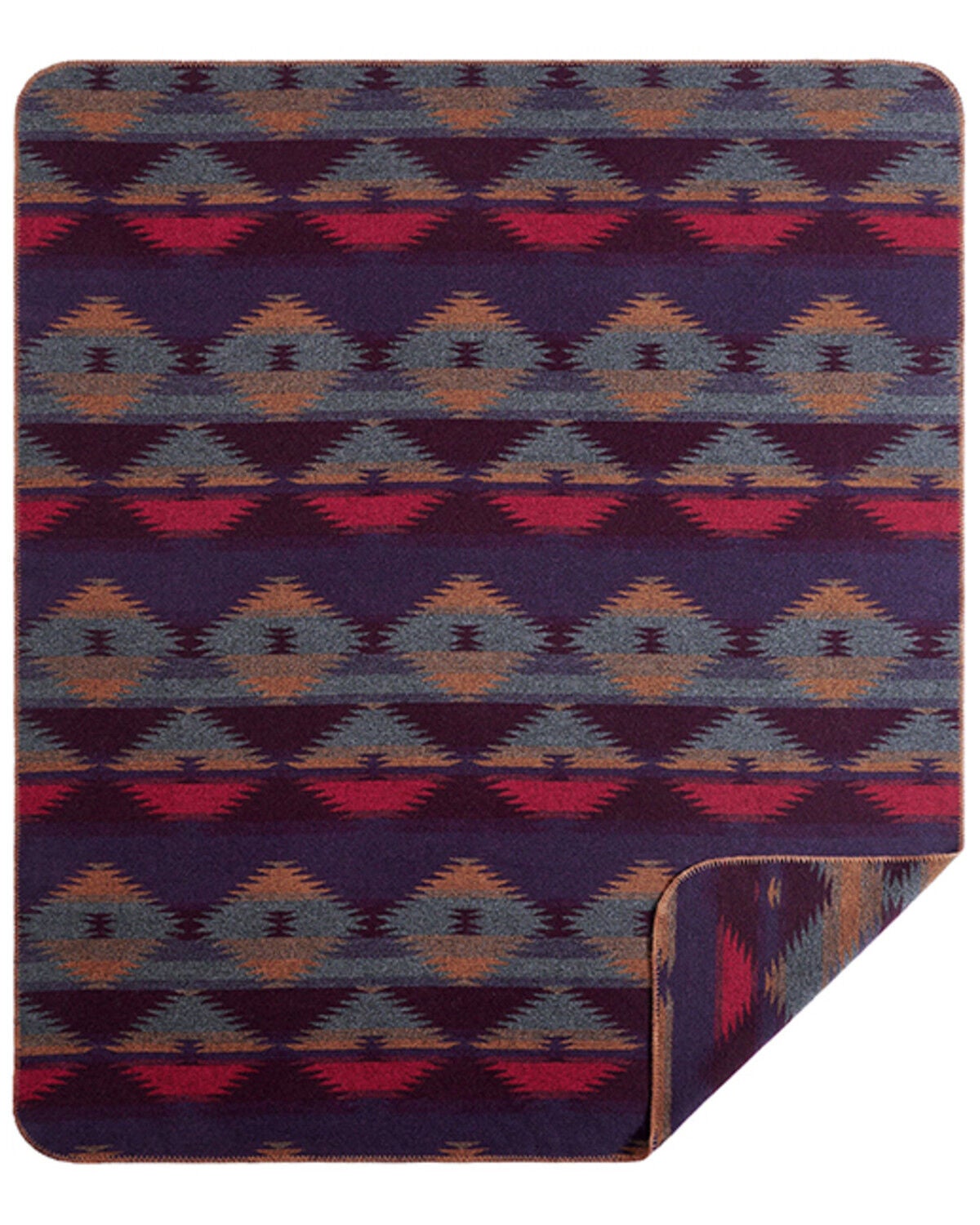 HiEnd Accents Gila Wool Blend Throw Blanket, Purple, hi-res