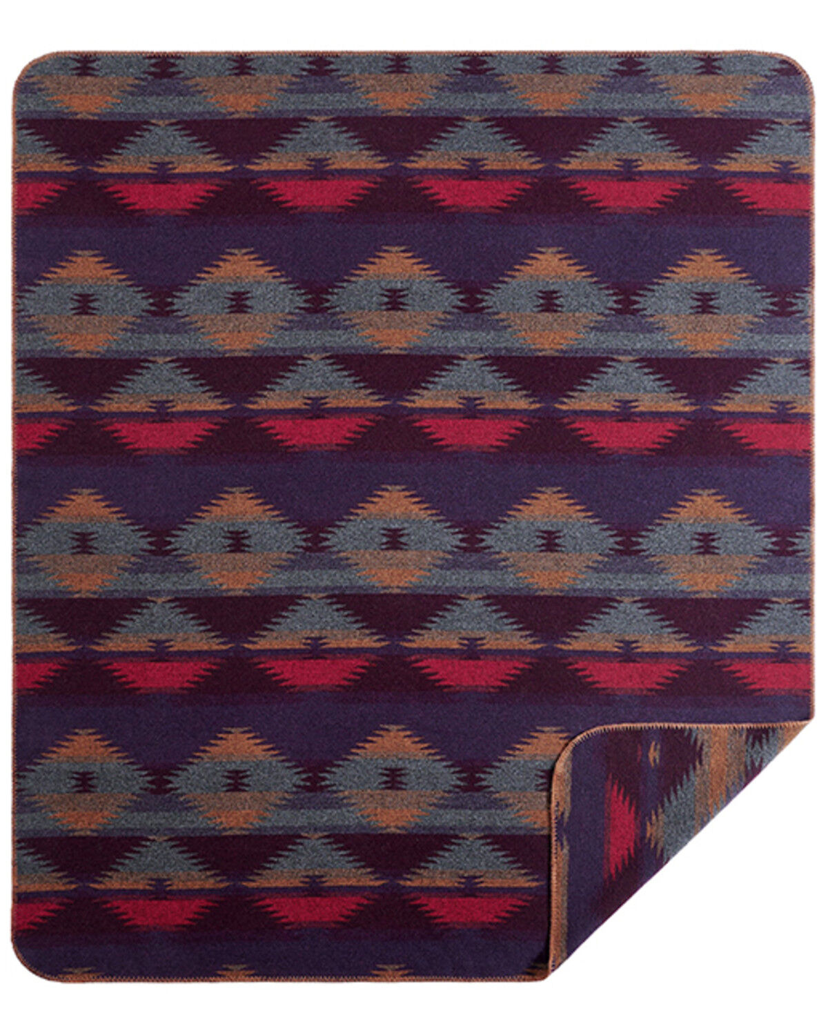Image #1 - HiEnd Accents Gila Wool Blend Throw Blanket, Purple, hi-res