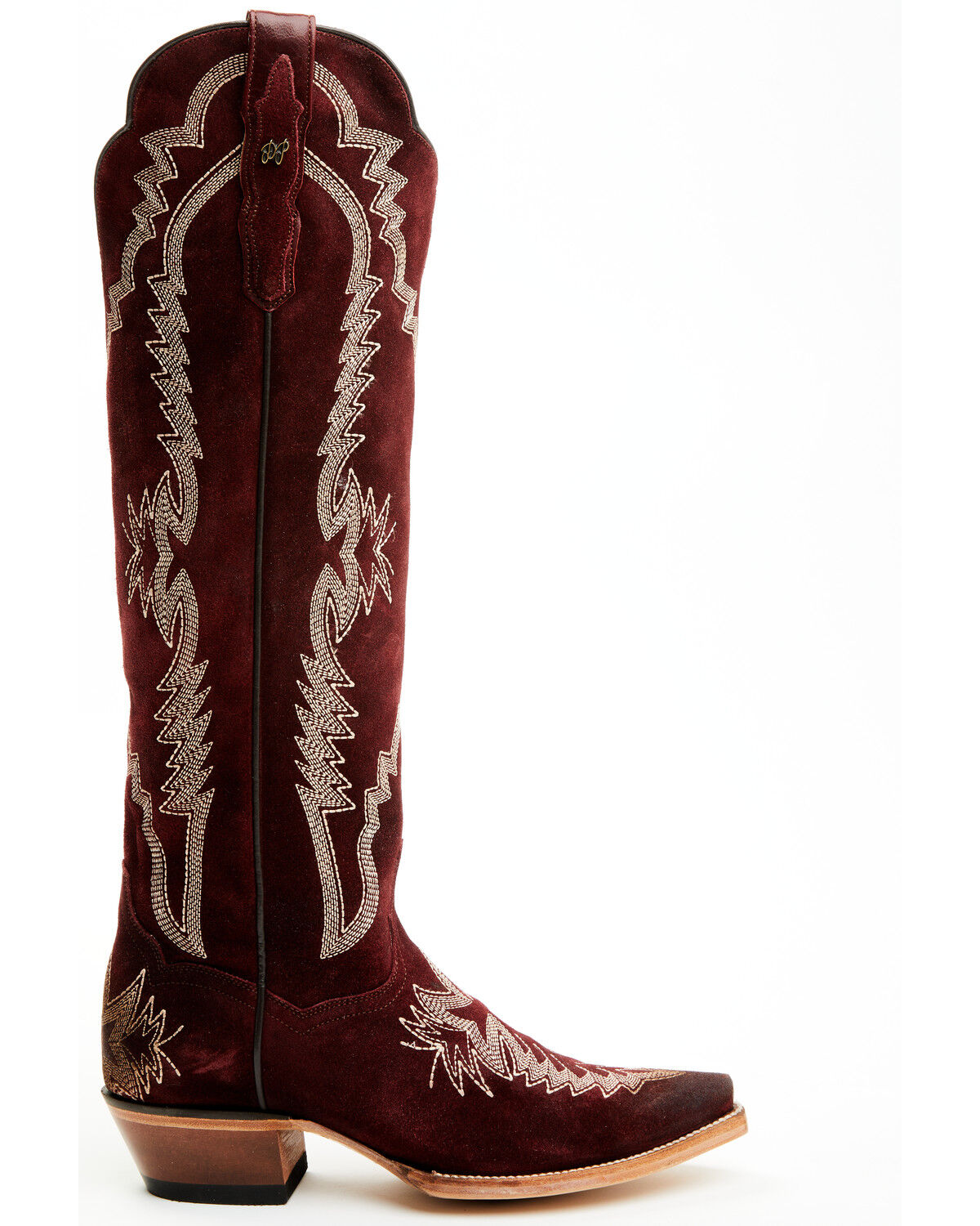 Image #2 - Dan Post Women's Marlowe Suede Western Boots - Snip Toe, Red, hi-res