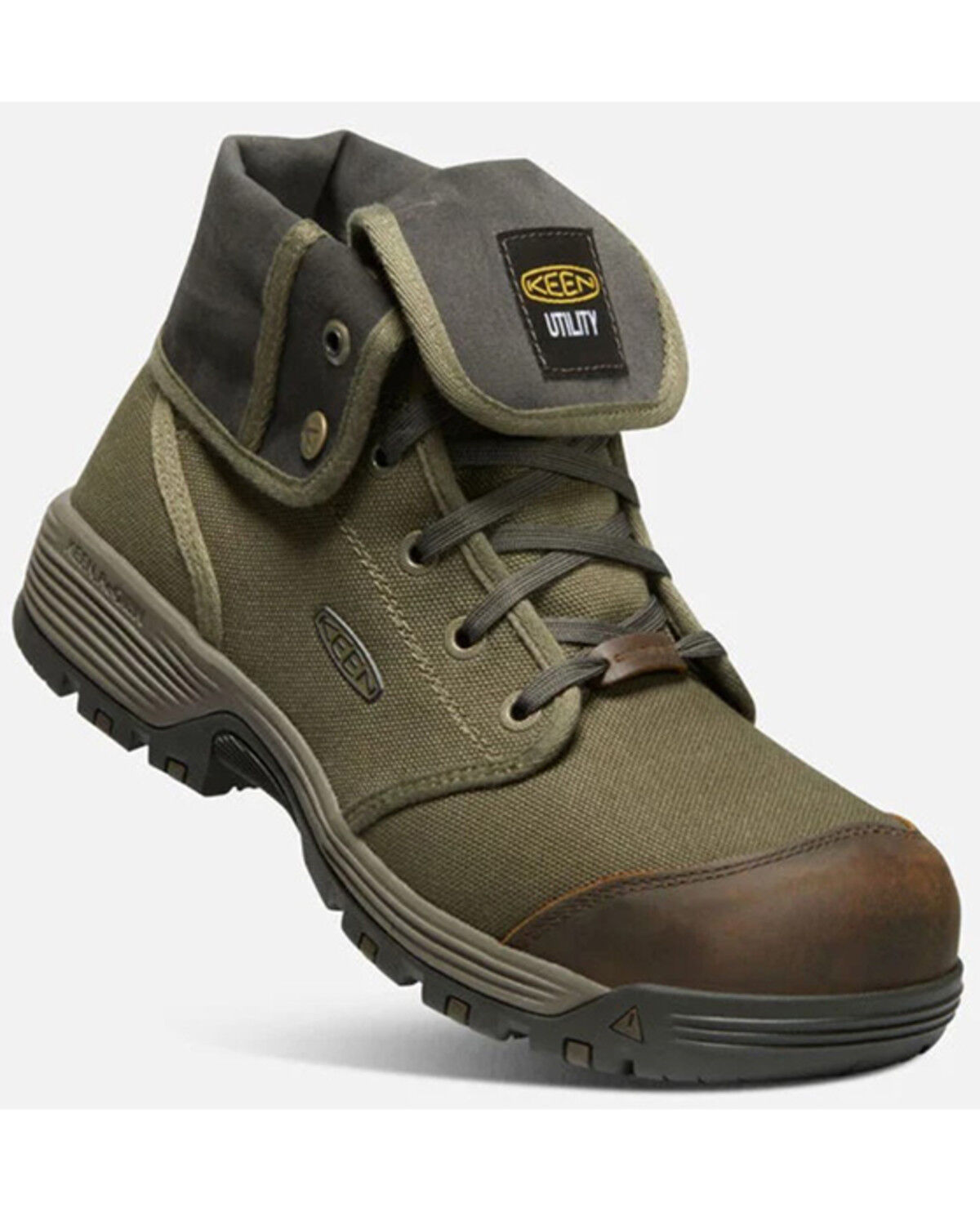 Image #1 - Keen Men's Roswell Mid Lace-Up Work Boots - Carbon Fiber Toe, Olive, hi-res