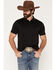 Image #1 - RANK 45&reg; Men's Wayne Solid Short Sleeve Button-Down Polo, Black, hi-res